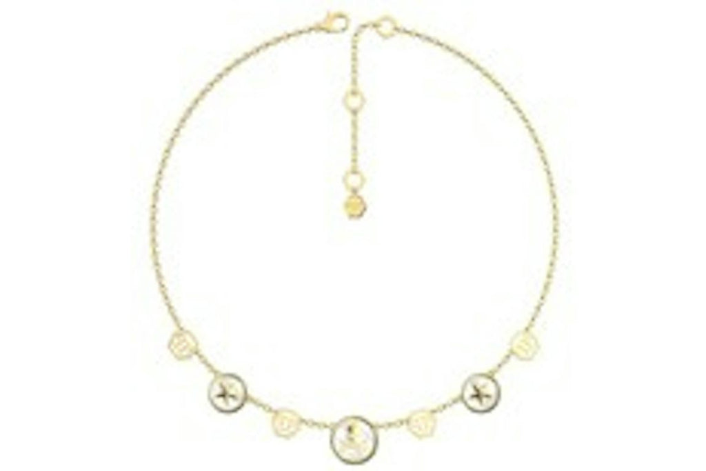 Philipp Plein Plein Mini Logo Cable Chain Necklace Gold