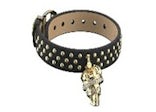Philipp Plein $kull Crown Crystal Calf Leather Bracelet Gold