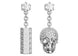 Philipp Plein Sliding $kull Crystal Dangle Earrings Stainless Steel