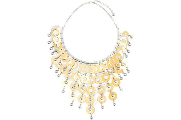Rabanne H&M Short Necklace Embellished with Beaded Discs Silver/Gold