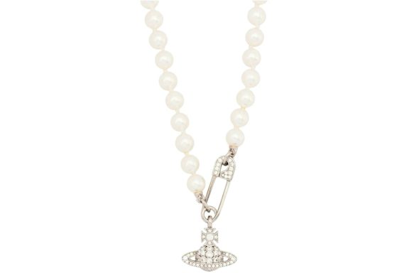 Vivienne Westwood Women's Lucrece Pearl Necklace Platinum/Light Creamrose Pearl/White