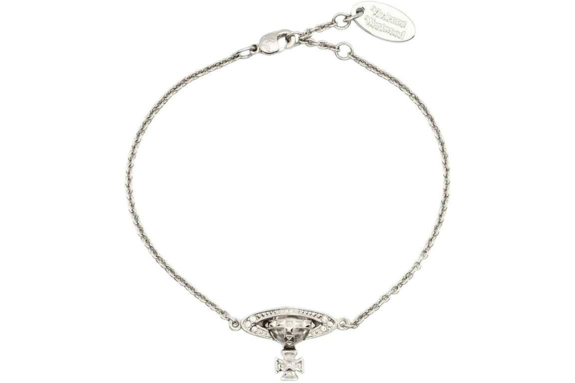Vivienne Westwood Women's Pina Bas Relief Bracelet Platinum/Crystal