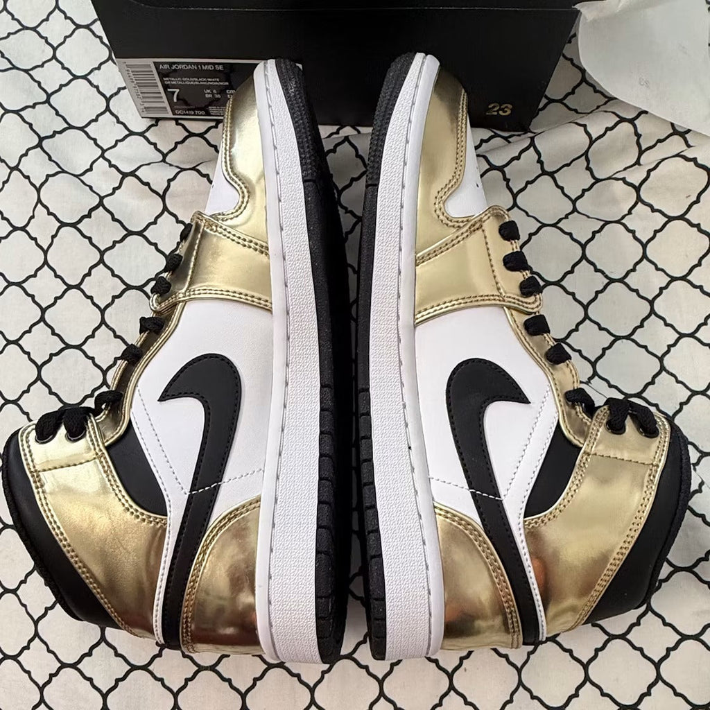 Air Jordan 1 Mid Metallic Gold Black White - US M 7 - New - Other - detail 5