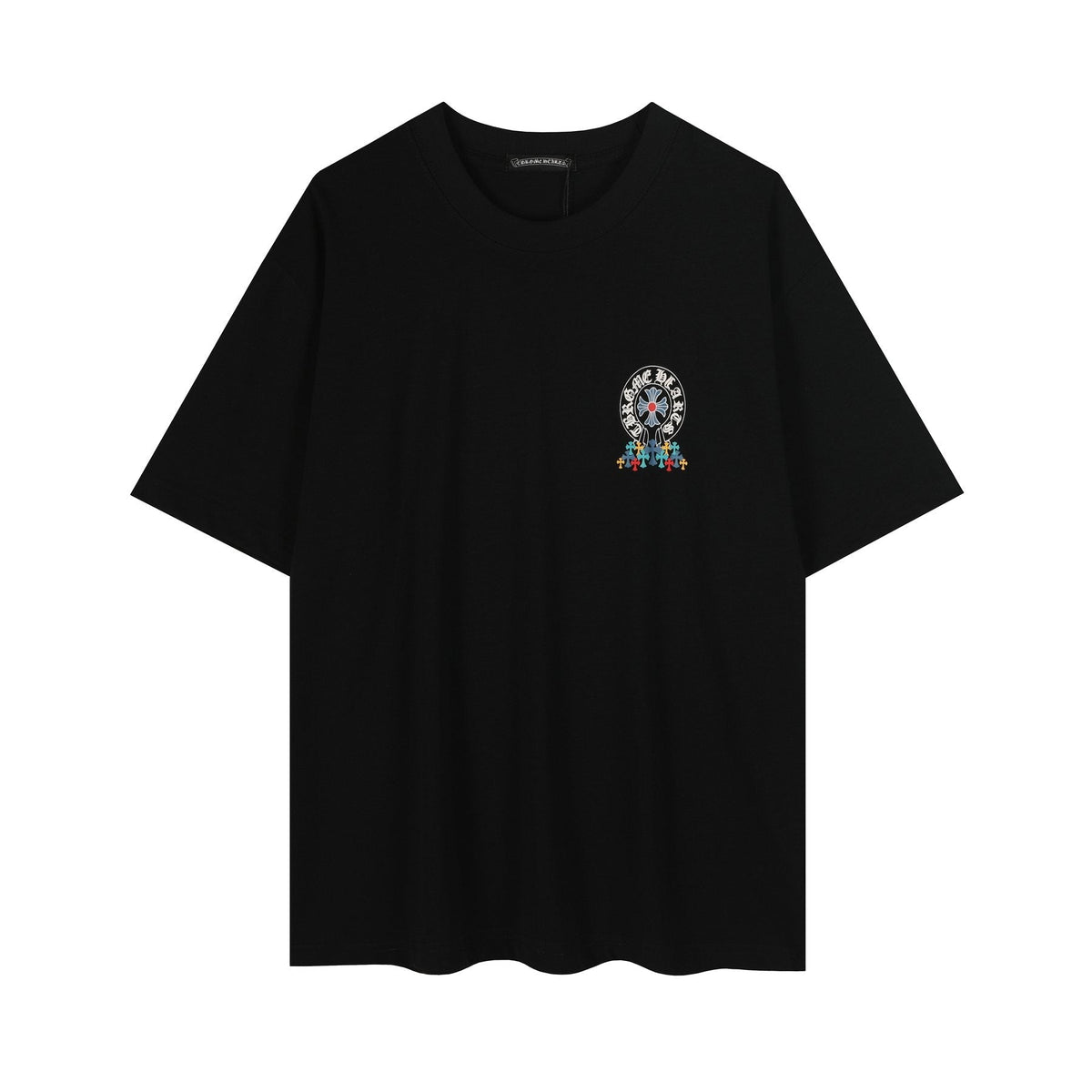 Chrome Hearts Rainbow Floral Cross Graphic T-Shirt — front