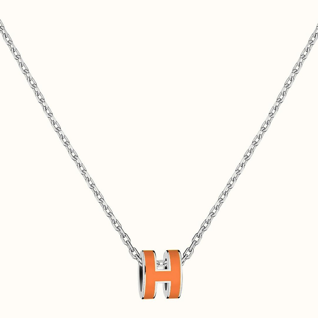 18K Mini Pop Hermes Orange Necklace